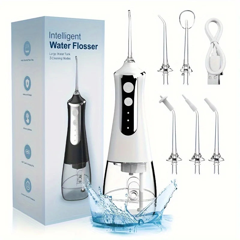 Water Flosser Teeth Picks, Cordless Portable Oral Irrigator, Powerful and Rechargeable Water Flosser for Teeth, Brace Care