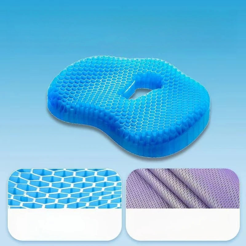 Honeycomb Gel Seat Cushion Silicone Ice Cushion Chair Cushion Office Sedentary Seat Cushion Summer Car Cool Cushion
