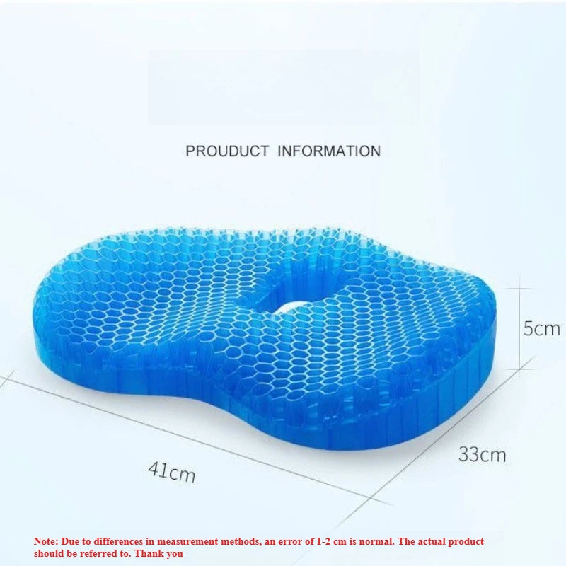 Honeycomb Gel Seat Cushion Silicone Ice Cushion Chair Cushion Office Sedentary Seat Cushion Summer Car Cool Cushion
