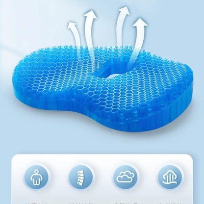 Honeycomb Gel Seat Cushion Silicone Ice Cushion Chair Cushion Office Sedentary Seat Cushion Summer Car Cool Cushion