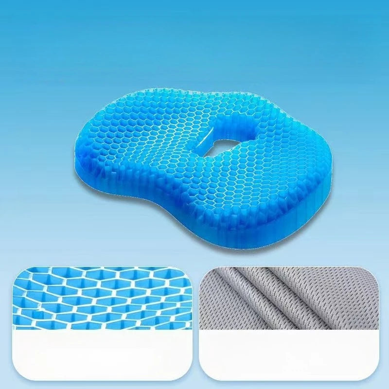 Honeycomb Gel Seat Cushion Silicone Ice Cushion Chair Cushion Office Sedentary Seat Cushion Summer Car Cool Cushion