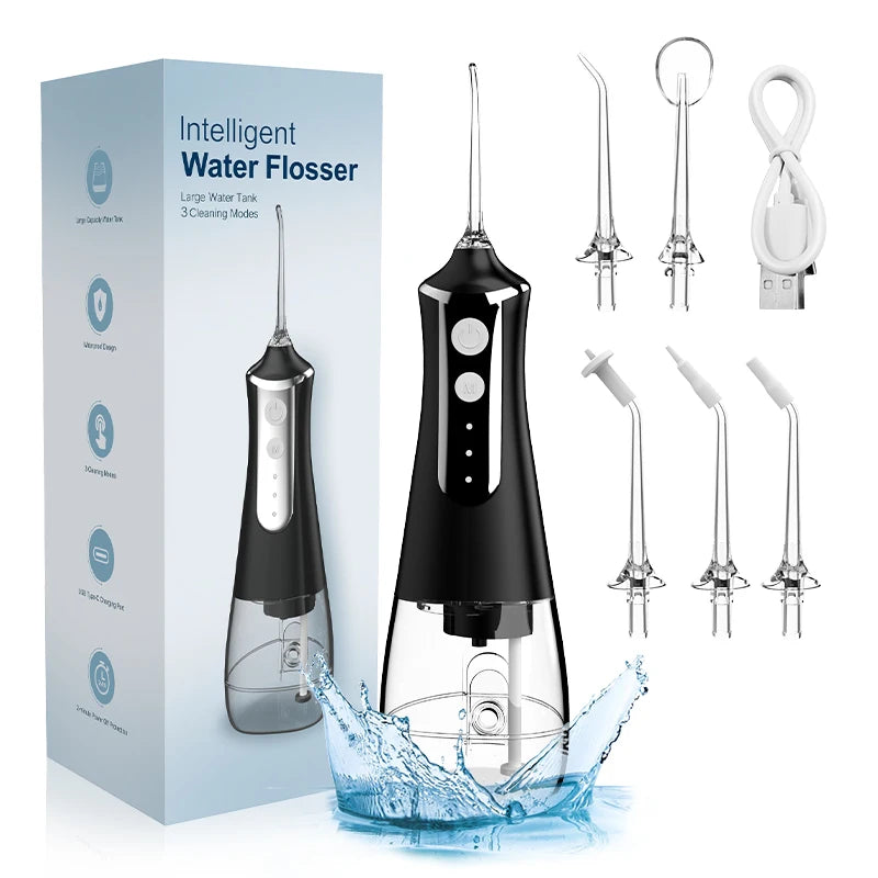 Water Flosser Teeth Picks, Cordless Portable Oral Irrigator, Powerful and Rechargeable Water Flosser for Teeth, Brace Care