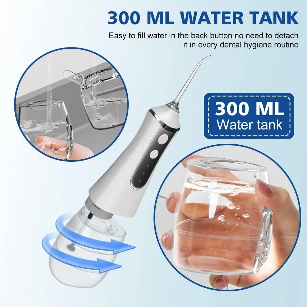 Water Flosser Teeth Picks, Cordless Portable Oral Irrigator, Powerful and Rechargeable Water Flosser for Teeth, Brace Care